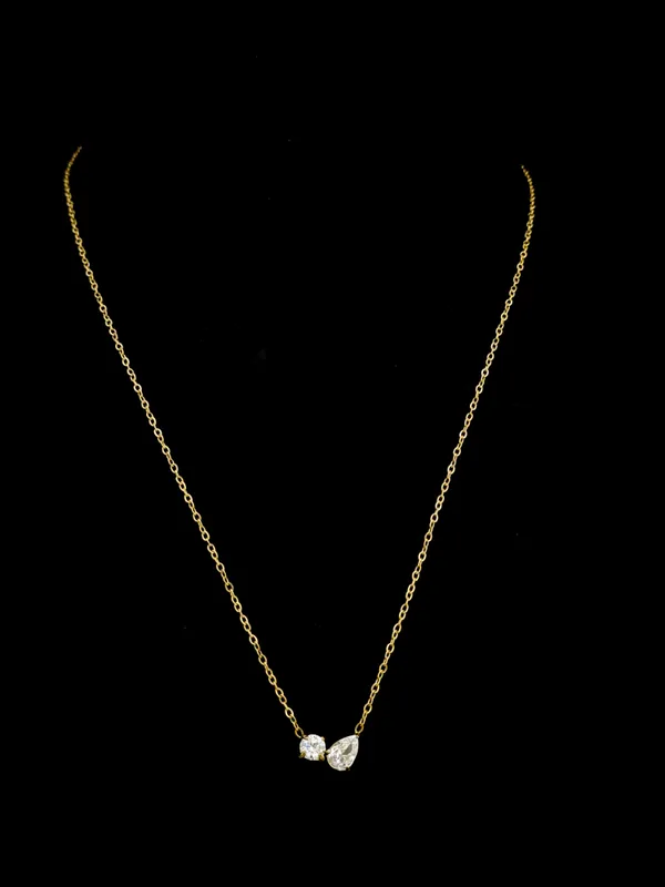 Gold_Stainless_Steel_Cz_Round_Pear_Pendant_Necklace_For_Women