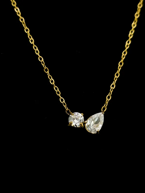 Gold_Stainless_Steel_Cz_Round_Pear_Pendant_Necklace_For_Women