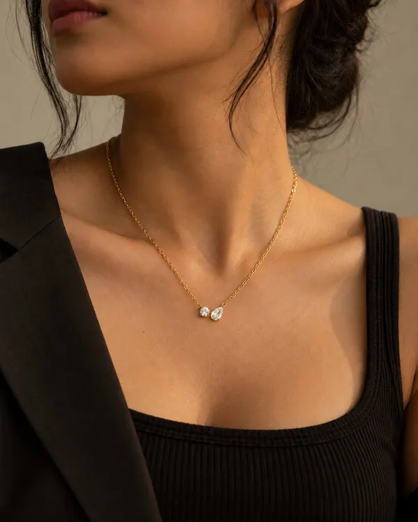Gold_Stainless_Steel_Cz_Round_Pear_Pendant_Necklace_For_Women