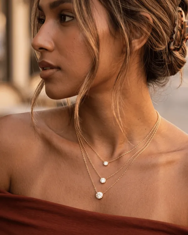 Gold_Stainless_Steel_Triple_Bezel_Layered_Necklace_For_Women