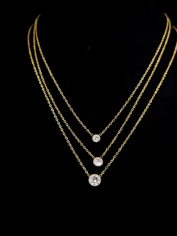 Gold_Stainless_Steel_Triple_Bezel_Layered_Necklace_For_Women