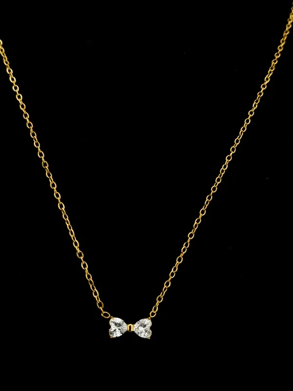 Twin_CZ_Heart_Bow_Pendant_Necklace