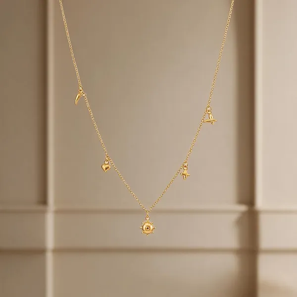 Gold_Stainless_Steel_Whimsical_Charm_Necklace_For_Women