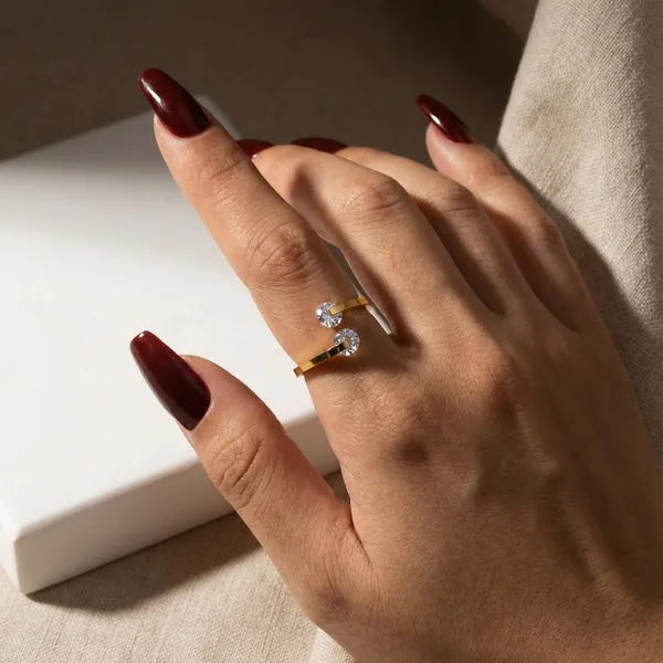 Gold_Stainless_Steel_Bypass_Crystal_Ring_For_Women