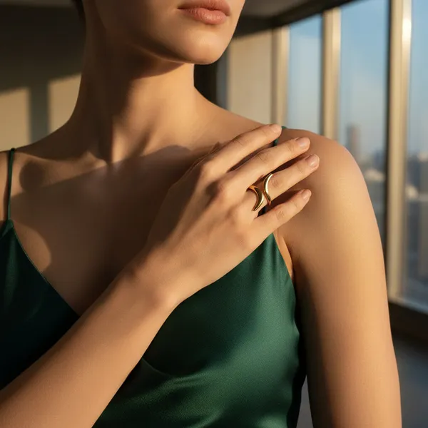 Gold_Stainless_Steel_Crescent_Moon_Ring_For_Women