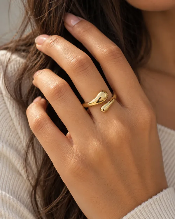 Gold_Stainless_Steel_Double_Drop_Open_Ring_For_Women