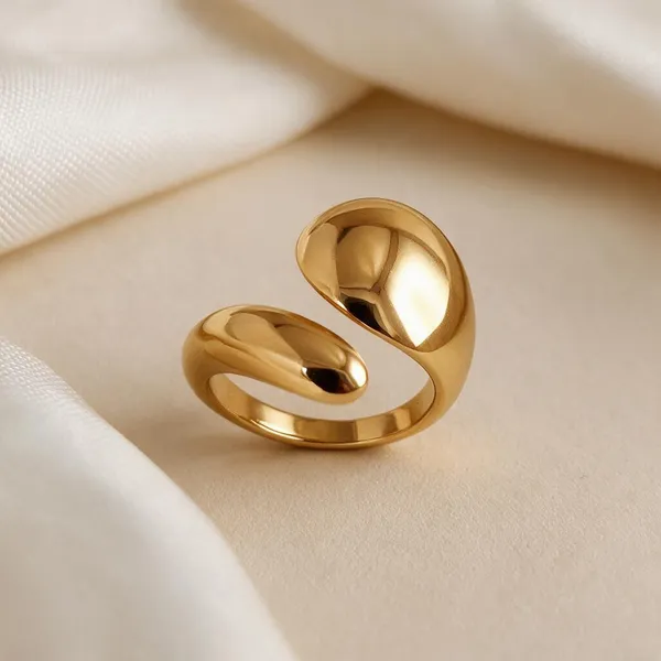 Gold_Stainless_Steel_Double_Teardrop_Wrap_Ring_For_Women
