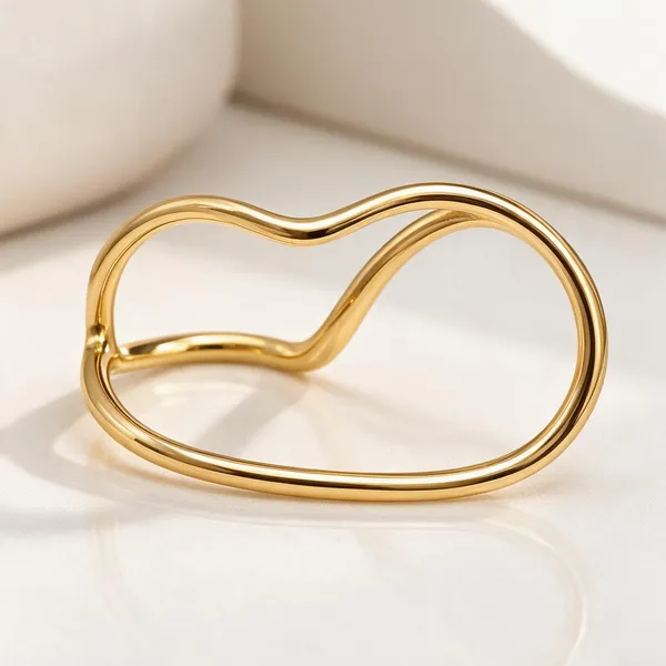 Gold_Stainless_Steel_Double_Wave_Two-Finger_Ring_For_Women