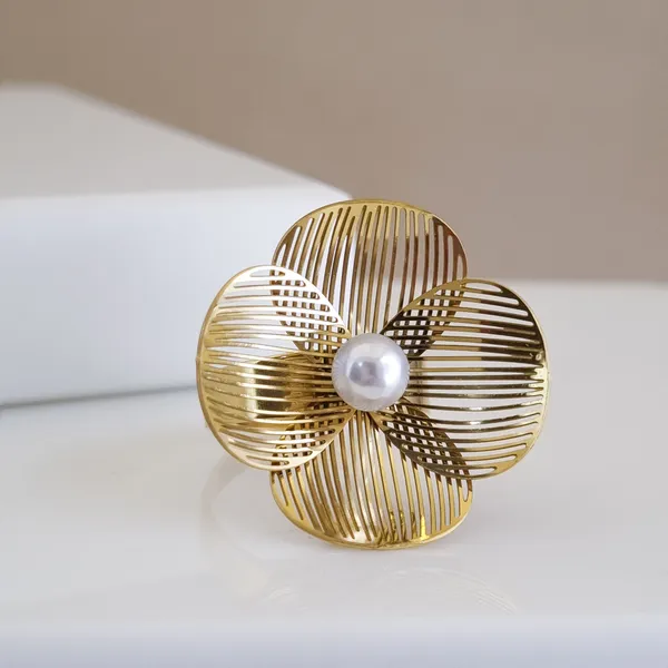 Gold_Stainless_Steel_Filigree_Flower_Pearl_Ring_For_Women