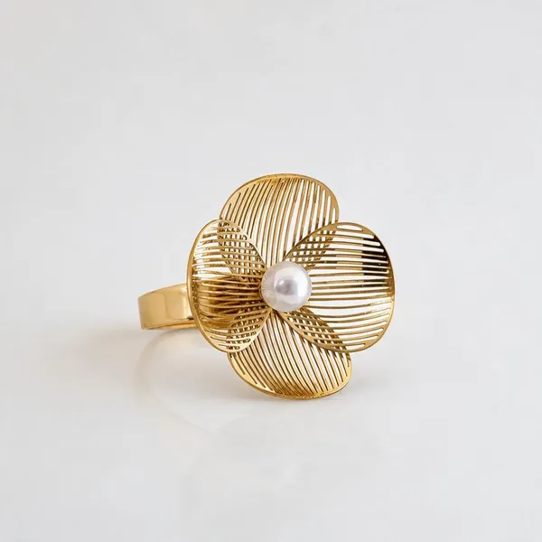 Gold_Stainless_Steel_Filigree_Flower_Pearl_Ring_For_Women