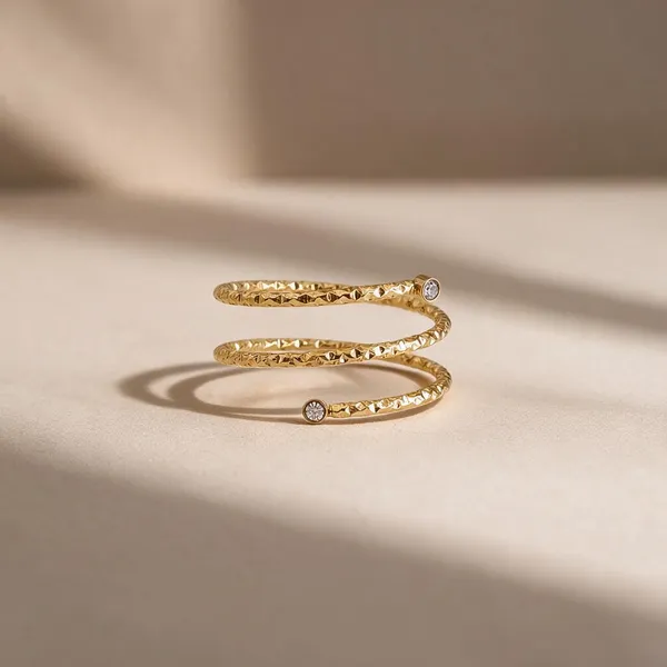 Gold_Stainless_Steel_Hammered_Spiral_Wrap_Ring_For_Women
