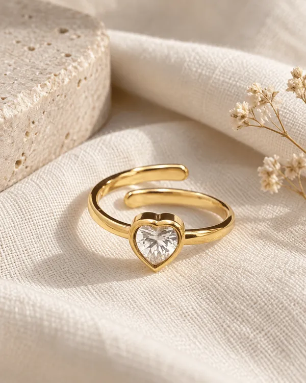 Gold_Stainless_Steel_Heart_Cz_Bezel_Solitaire_Open_Ring_For_Women