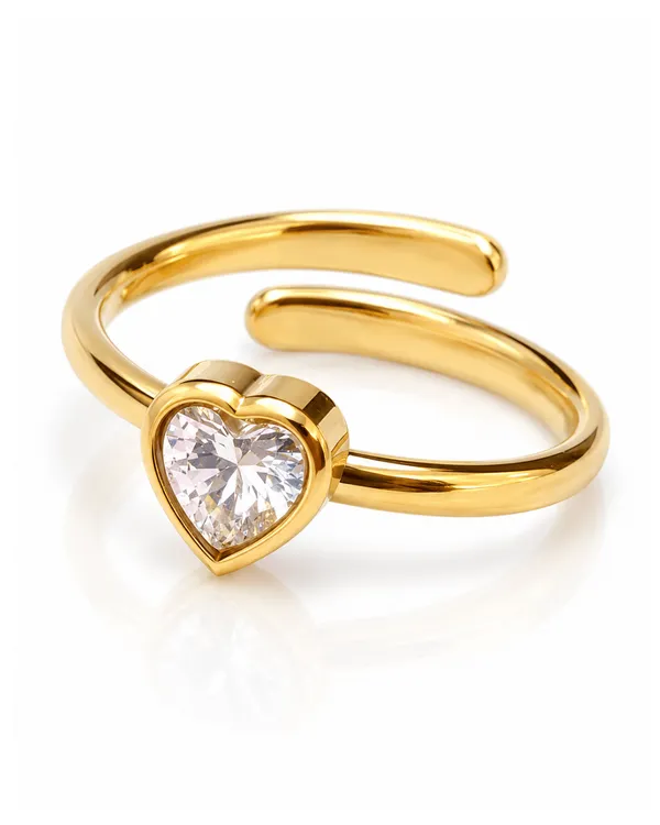 Gold_Stainless_Steel_Heart_Cz_Bezel_Solitaire_Open_Ring_For_Women