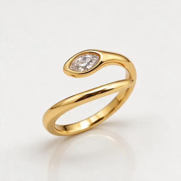 Gold_Stainless_Steel_Marquise_Cz_Bypass_Ring_For_Women