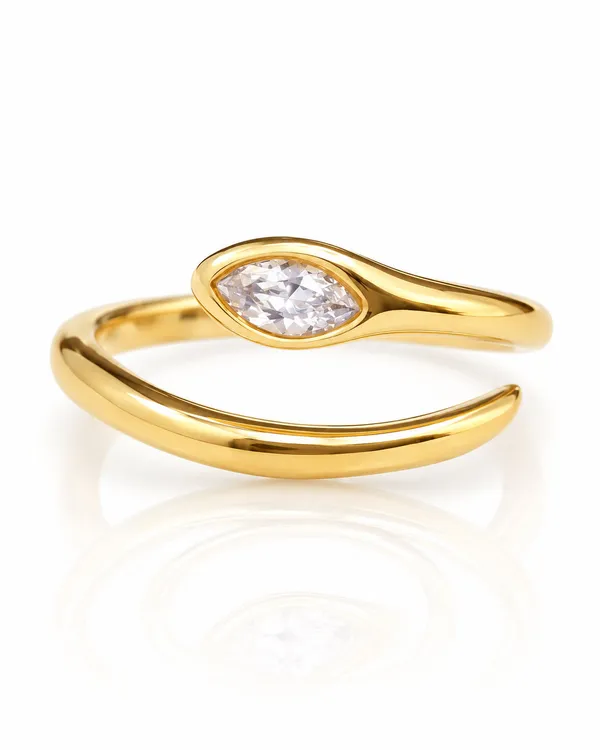Gold_Stainless_Steel_Marquise_Cz_Bypass_Ring_For_Women