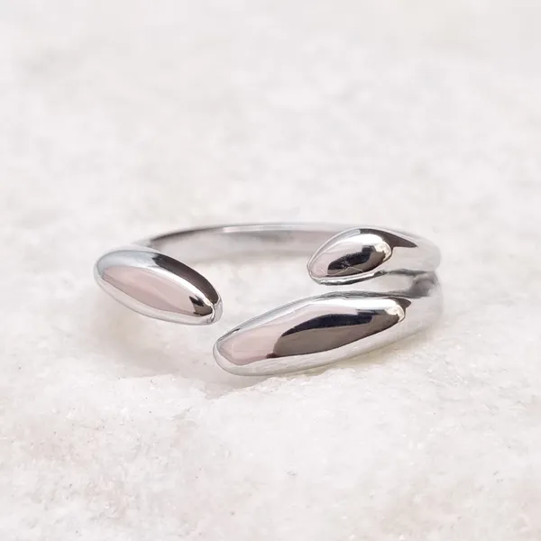 Gold_Stainless_Steel_Molten_Double-End_Open_Ring_For_Women