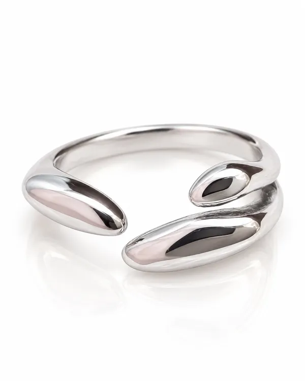 Gold_Stainless_Steel_Molten_Double-End_Open_Ring_For_Women