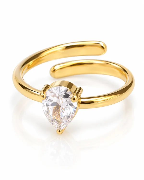 Pear_CZ_Adjustable_Wrap_Ring