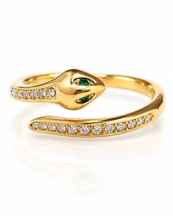 Gold_Stainless_Steel_Serpent_Wrap_Ring_For_Women