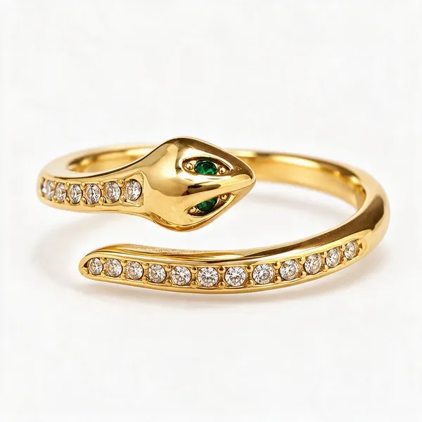Gold_Stainless_Steel_Serpent_Wrap_Ring_For_Women