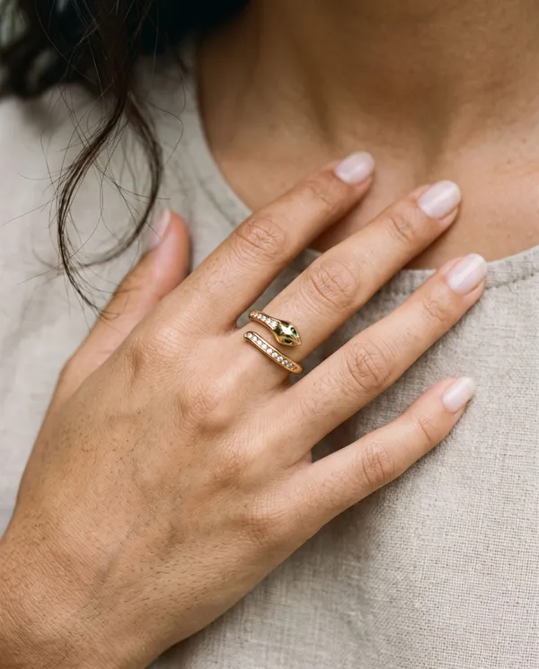 Gold_Stainless_Steel_Serpent_Wrap_Ring_For_Women