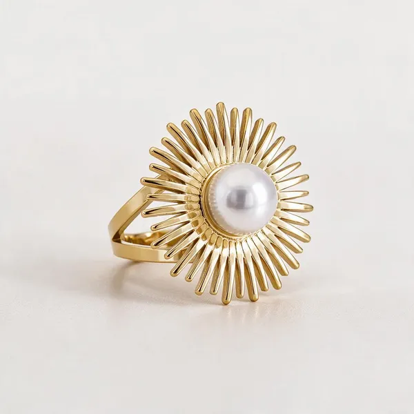 Gold_Stainless_Steel_Sunburst_Pearl_Ring_For_Women
