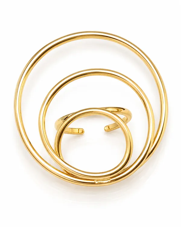 Gold_Stainless_Steel_Triple_Orbit_Open_Cuff_Ring_For_Women