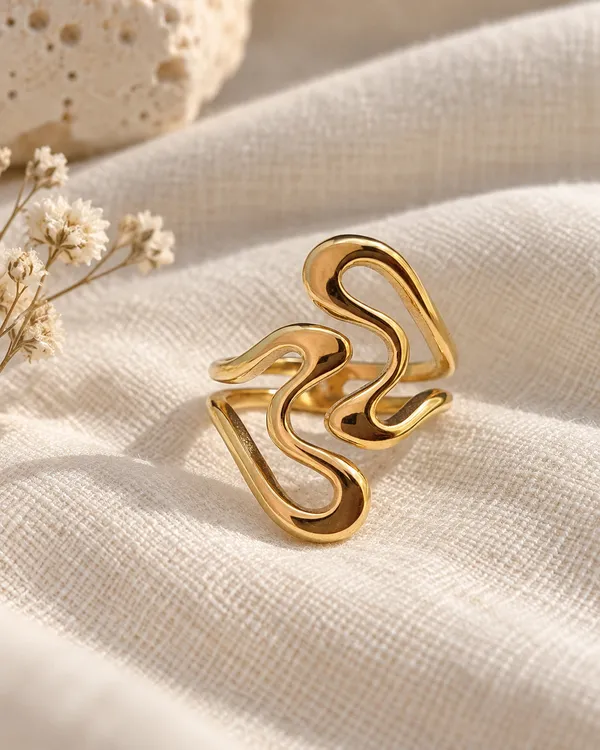 Gold_Stainless_Steel_Triple_Wave_Statement_Ring_For_Women