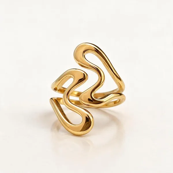 Gold_Stainless_Steel_Triple_Wave_Statement_Ring_For_Women