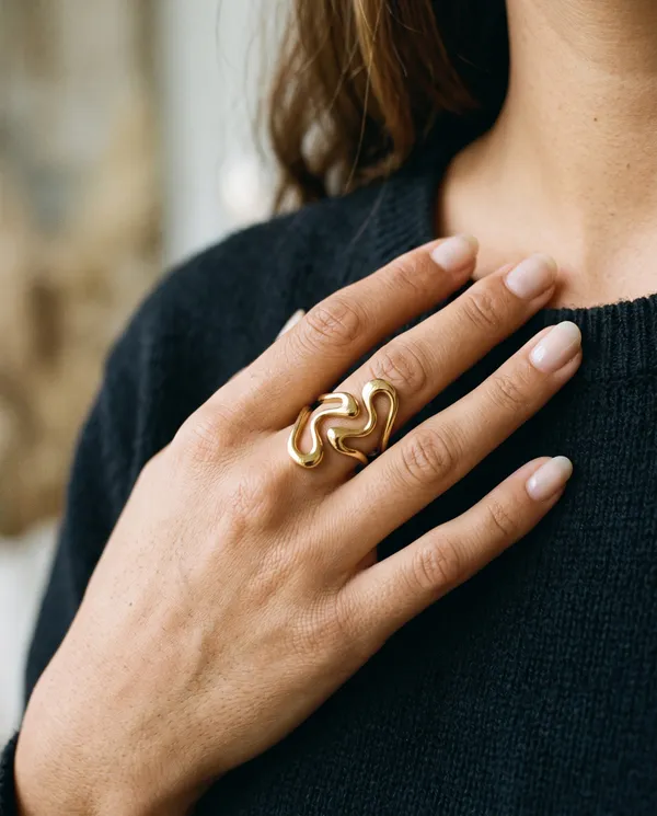 Gold_Stainless_Steel_Triple_Wave_Statement_Ring_For_Women