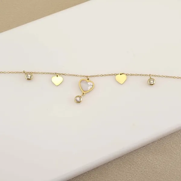 Gold_Stainless_Steel_Pearl_Heart_Anklet_For_Women