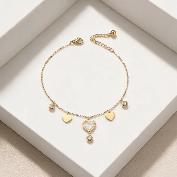 Gold_Stainless_Steel_Pearl_Heart_Anklet_For_Women