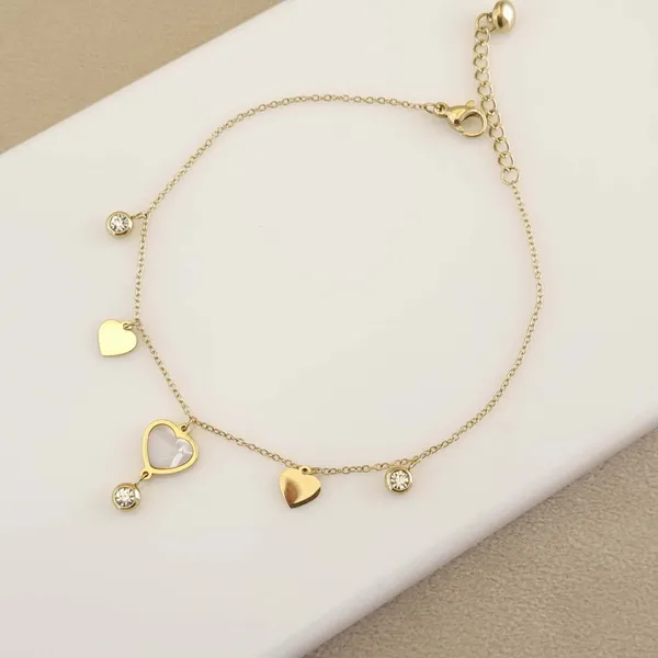 Gold_Stainless_Steel_Pearl_Heart_Anklet_For_Women