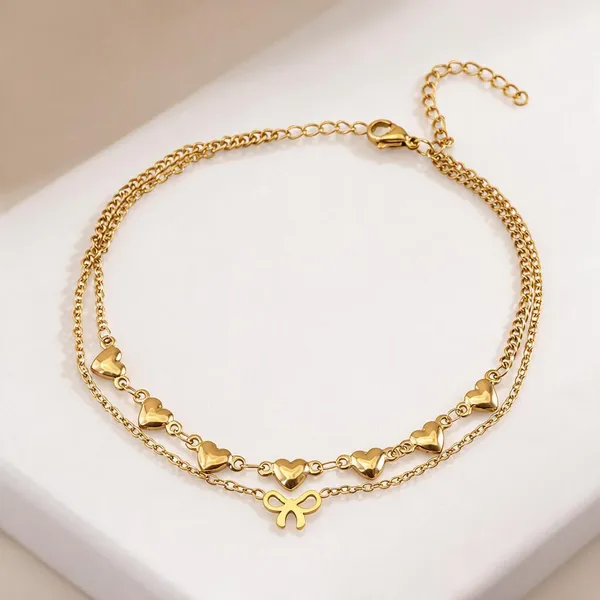 Gold_Stainless_Steel_Heartline_Anklet_For_Women