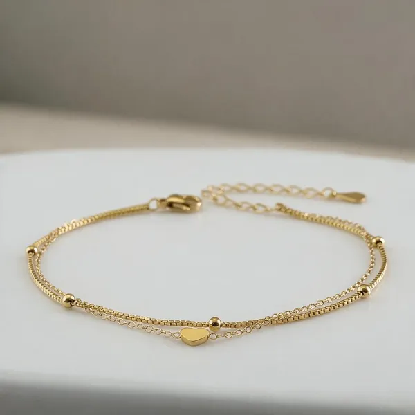 Gold_Stainless_Steel_Eternal_Heart_Anklet_For_Women