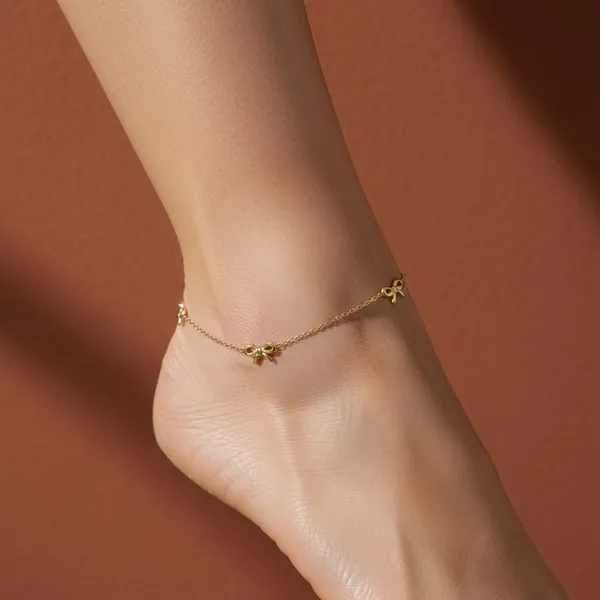 Gold_Stainless_Steel_Knot_Motif_Anklet_For_Women