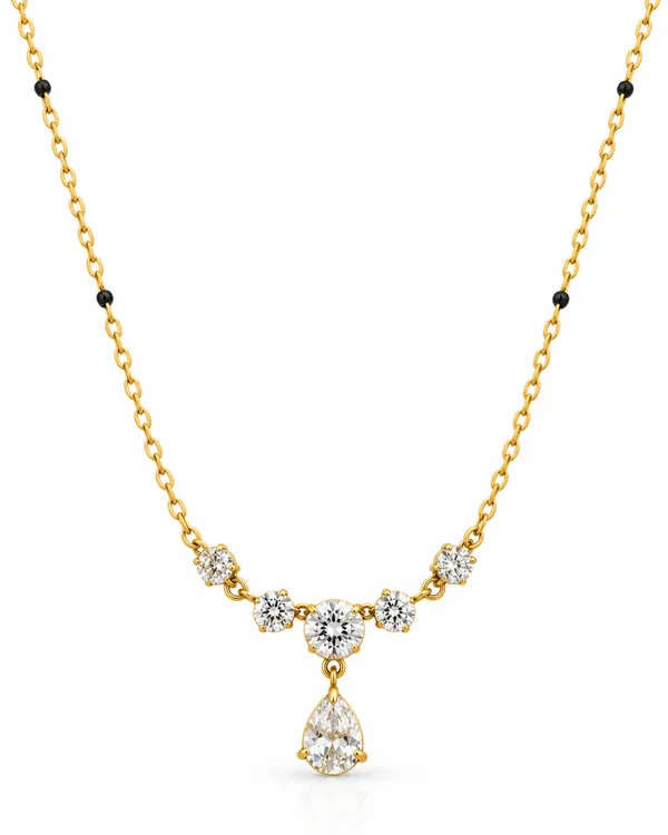 Gold_Stainless_Steel_Cz_Pear_Drop_Black_Bead_Mangalsutra_For_Women