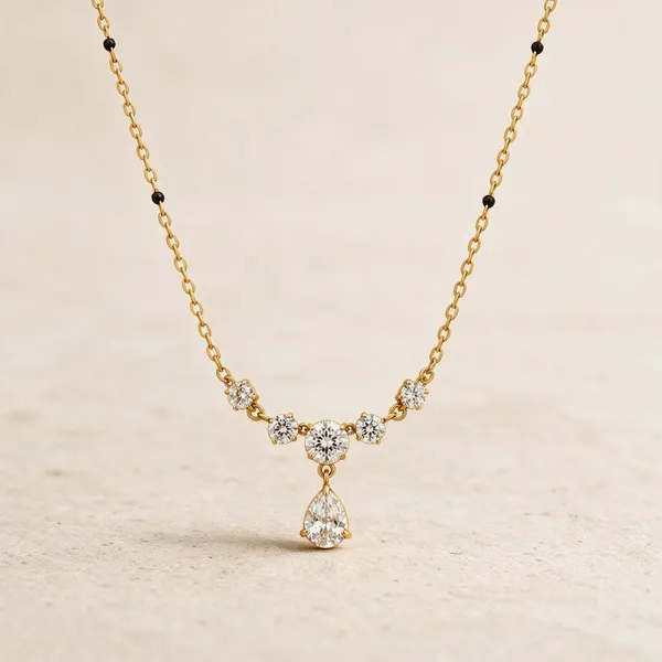 Gold_Stainless_Steel_Cz_Pear_Drop_Black_Bead_Mangalsutra_For_Women