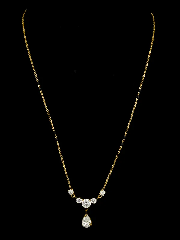 Gold_Stainless_Steel_Cz_Pear_Drop_Black_Bead_Mangalsutra_For_Women