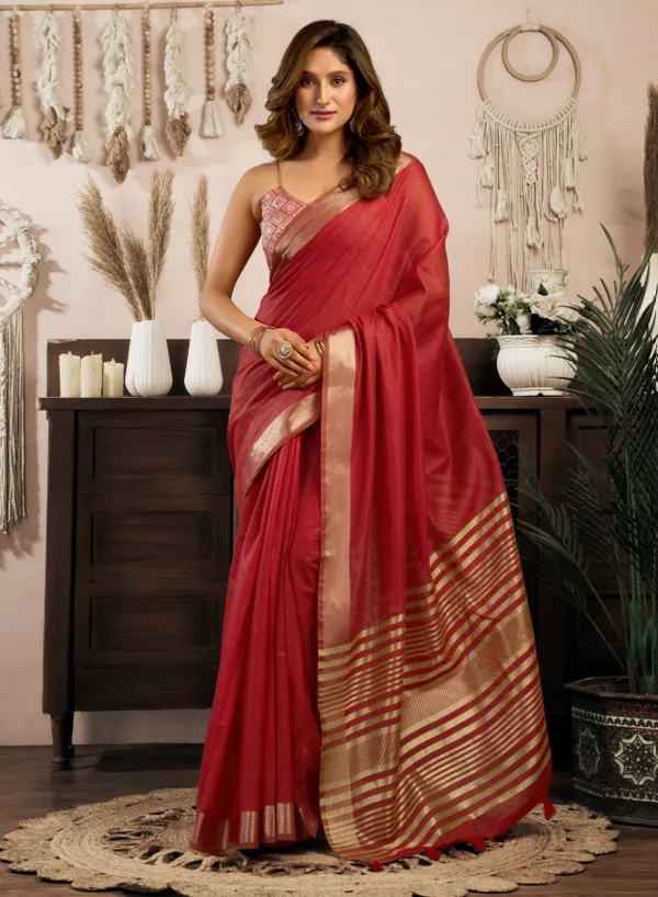 Grey_&_Red_Khadi_Cotton_Saree_Duo