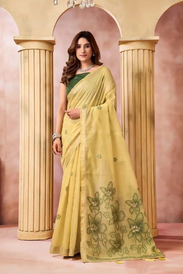 Yellow_Floral_Print_Saree_for_Women