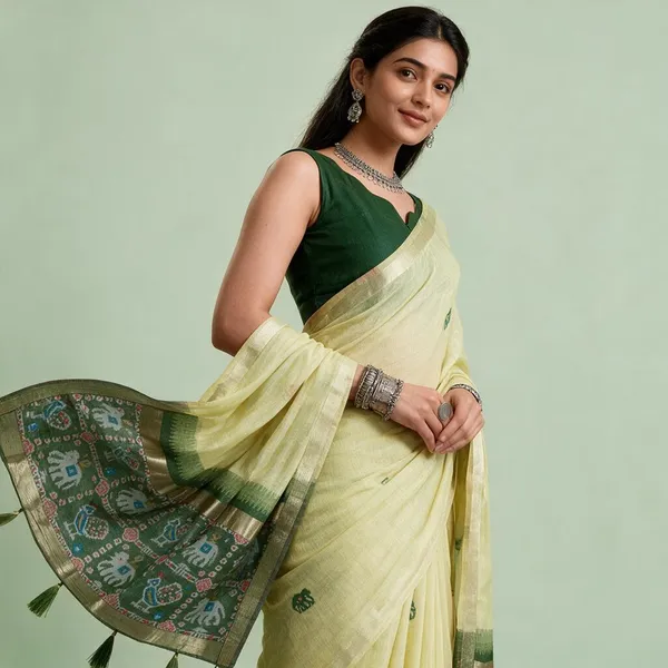 Light_Green_Woven_Zari_Border_Patola_Pallu_Saree_For_Women