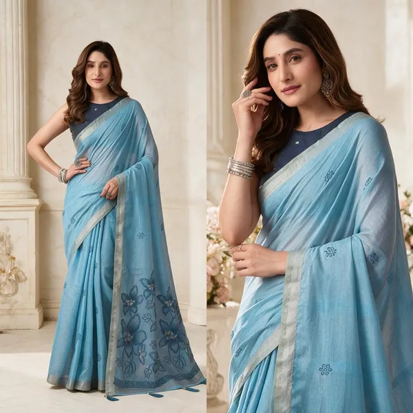 Sage_Green_&_Blue_Floral_Katha_Work_Modal_Mina_Zhallar_Saree_For_Women