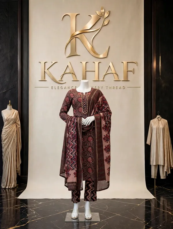 Women’s_Maroon_Rayon_Printed_Kurti_Pant_Dupatta_Set_|_Fully_Stitched_Ethnic_Wear_|_Design_No._2071