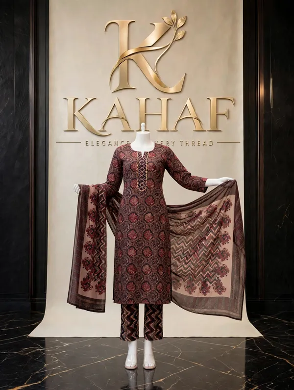 Women’s_Maroon_Rayon_Printed_Kurti_Pant_Dupatta_Set_|_Fully_Stitched_Ethnic_Wear_|_Design_No._2071