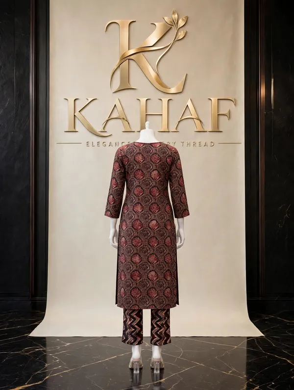 Women’s_Maroon_Rayon_Printed_Kurti_Pant_Dupatta_Set_|_Fully_Stitched_Ethnic_Wear_|_Design_No._2071