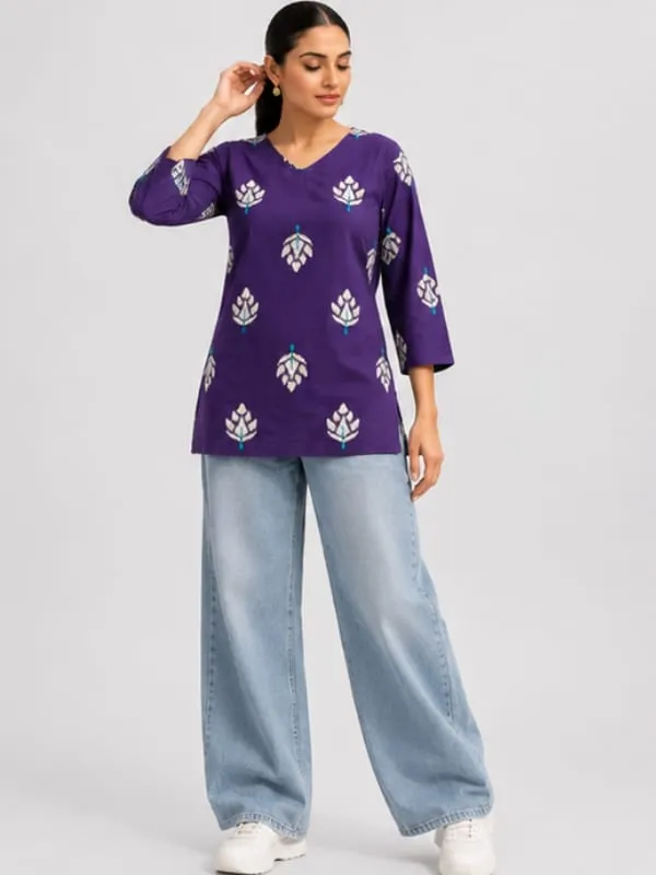 Purple_Printed_Straight_Fit_Top_for_Women
