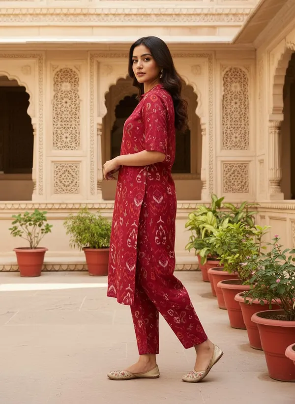Red_Printed_Straight_Kurta_Set_for_Women