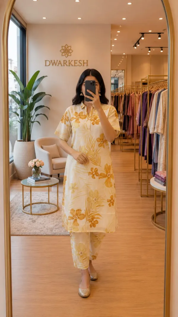 Cream_Floral_Print_Kurta_Set_for_Women
