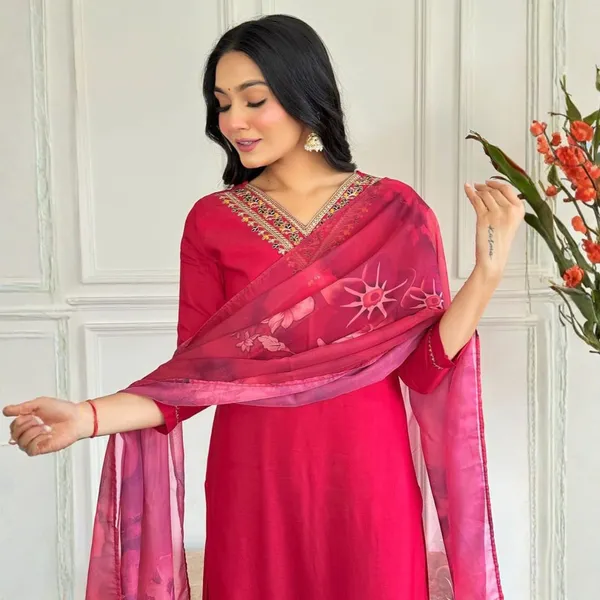 Magenta_Embroidered_Straight_Kurta_Set_With_Dupatta_for_Women